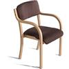 LYHD Sedia da pranzo in stile nordico, sedia da pranzo in legno massello, moderna poltrona da studio minimalista, con braccioli poltrone ergonomiche