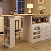 KUAKE Tavolo da bar moderno estensibile (138-204 x 39 x 104 cm), bar da pranzo girevole a 360°, tavolo da bar mobile, tavolo bistro isola cucina, con cassetti con ripiani, adatto per sala da pranzo