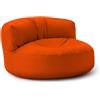 Lumaland - Pouf per esterni, pouf rotondo, con imbottitura da 320 l, 90 x 50 cm, arancione