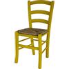 S.I.S.A. di G.&G. srl SISA srl, Sedie Da Giardino In Legno, Sedie Sala Da Pranzo, Arredamento Casa, Modello Paesana, Sedie Colorate, Colore Giallo, Seduta Paglia, 45x 37x 87 Cm, Made In Italy, MINIMO D'ORDINE 2 PEZZI