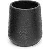 Inbagno Bicchiere portaspazzolini in Ceramica Nera con Effetto Glitter, Design Minimal salvaspazio