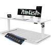 Airfish Scrivania regolabile in altezza 180x80 cm, USB, elettrica con memoria 73-118 cm, bianco