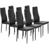 Songvas Set di 8 Sedie da Pranzo, Sedia da Pranzo Moderna con Schienale Alto, Sedia cucina moderna, rivestimento in similpelle e schienale alto - testate SGS - 120 kg, struttura in acciaio (nero, 8)