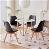 DEYARNA HOME Set di Mobili per Sala da Pranzo, Set da Pranzo da 5 Pezzi con 1 Tavolo da Pranzo Rotondo e 4 Sedie da Pranzo, Ideale per Cucina, Sala da pranzo, Soggiorno, Ufficio (Nero)