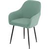 Chickwin Coprisedie Elasticzzato in Jacquard Morbido 2 4 6 Pezzi, Lavabili Copertura della Sedia con Braccioli e Schienale Curvo per Casa Cucina Ristorante Feste Décor (2 Pezzi,Verde)