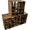 Kistenkolli Altes Land fiammato portabottiglie 16ER Dimensioni 40 x 40 x 27 cm mensola scatola cantinetta portabottiglie Apple box/Wine box, Flamed, 3er set 16er geflammt