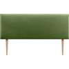 DHOME Testiera in Velluto Liscio con gambe di Alta Gamma Moderna Testiera Imbottita Letto di Lusso Camera da Letto Imbottita (Verde Foresta, 160cm)