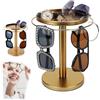 Generic Espositore girevole a 360°, espositore per occhiali da sole, in acciaio inox, espositore per occhiali da sole, espositore per occhiali da sole, tavolo e comodino (oro)