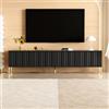 MSMOK Mobile TV nero, per soggiorno, 190 cm (lunghezza) x 38 cm (larghezza) x 48 cm (altezza), gambe dorate