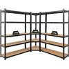 PROREGAL Mega Deal | 1x Scaffale angolare + 2x Scaffale per carichi pesanti Ragnar | AxLxP 180x190x40cm | portata per ripiano 175kg | Nero