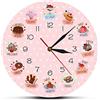 XZXMINGY Orologio da Parete in Acrilico Deliziosi Dolci e Dessert Orologio da Parete Decorativo con Segno del Negozio di panetteria Orologio da Parete Senza ticchettio per Cucina Cafe Bar Restaurant
