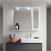 Kiamami Valentina - Specchio bagno inglesina bianco con mensola inferiore, pensile destro e faretti led