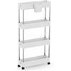 LANTUS Scaffale da cucina su ruote, Carrello da cucina, Scaffale sottile per riporre, Mobile da cucina, Mobile per riporre con ruote, Scaffale per riporre in cucina 86x12,5x40cm (Bianco)