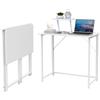 Utlenianie Scrivania Pieghevole Salvaspazio con Supporto per Monitor Rimovibile, 80x45x74cm Tavolo Pieghevole per PC, Tavolo per Computer, Tavolo da Studio Porta PC Stabile e Salvaspazio (bianco-A)