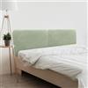 DHOME Testiera Imbottita Liscia Arrotondata in Lino Naturale per Parete Acustica Testate Letto Pannello Fonoassorbente Camera da Letto (Verde, 180cm Dual)