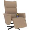 vidaXL Poltrona Reclinabile Massaggi Poggiapiedi Cappuccino Similpelle