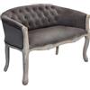 milani home - divano 2 posti vintage in velluto taupe, struttura in legno, per salotto, 107 x 61 x 70 cm