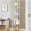 Hzuaneri Libreria Alta a 6 Ripiani, Scaffale Aperto, Struttura In Metallo, Stile Industriale, 30 x 30 x 178,6 cm, Adatta Per Studio, Soggiorno, Camera Da Letto, Cucina, Bianco BC56013W