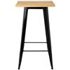 LANTUS Tavolo da Bar in Legno (MDF) per Casa, Pub, Cocktail da Pranzo per Cucina, Ristorante, Patio, in Metallo, Design Industriale, Altezza Bistro, 60 * 60 * 110 cm - Colore Legno