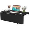 COSTWAY Tavolo Pieghevole a Muro, Tavolino Porta PC da Parete in Legno, Tavolo a Scomparsa Multifunzionale, Ideale per Soggiorno, Cucina e Studio, 80 x 60 x 45 cm (Nero)