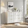 DAHUEN Cassettiera con 6 Cassetti 100 x 34 x 73 cm, Credenza in Legno, Armadietto per Camera da Letto, Soggiorno, Corridoio, Bianco