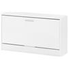 FineBuy Panca Portascarpe Split 80x24x47 cm Bianca con Seduta