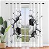 Surwin Tende per Interni, Calcio Tende a Vetro con Occhielli, 2 PezziTende Camera da Letto, Tende Voile Semi Trasparenti, per Camera Cucina, Soggiorno (Bianco,107x244cm)