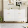 KAZZIO Elegante credenza dal design moderno, cassettiera con cassetti e molto spazio (bianco)