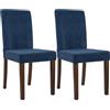 CLP Sedia da pranzo set di 2 rivestita con schienale Ina, sedia da cucina in velluto a coste, struttura stabile in legno Colore:blu;Colore del telaio:antico scuro