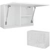 PLATAN ROOM - Armadietto da bagno, larghezza 80/120/160/200/240 cm, mobiletto da bagno pensile con anta ribaltabile (bianco opaco o marmo lucido 60 x 40 x 25 cm)