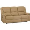 Totò Piccinni Set Divano 2 o 3 posti, Poltrona Relax CALIPSO Reclinabile, ImbottitI con Braccioli e Poggiapiedi (Tessuto Beige, 3 Posti)