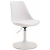 CLP Sedia Pranzo Regolabile Maverick In Polipropilene I Sedia Design Rosa Scandinavo Base Tonda In Metallo, Colore:bianco, Colore del telaio:bianco