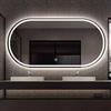 Decmiroor 120cm Specchio Bagno Intelligente, Specchio Cosmetico Ovale da Parete, 130cm Grand Specchietti Decorativi con Illuminazione a LED, Dimmerabile, Antiappannamento(Frontlit,70x120cm)