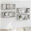 Generico Mensole Parete a Cubo 4pz Grigio Cemento 60x15x23cm Multistrato,Mobili,Scaffalature,Scaffali e mensole per pareti-807146