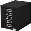 ML DESIGN modern living ML-Design Armadio per Archiviazione con 5 Cassetti 28x38x33 cm Nero Cassettiera in Metallo per DIN A4 Schedario per Ufficio con Portaetichette Armadietto in Acciaio Portautensili Portaoggetti