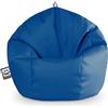 Happers Pouf Bambini Poltrona Morbida a Sacco per Sedersi con Imbottitura Puff per Gioco Relax Lettura Puffo Interno Ecopelle Quotidiano di lunga Durata Blu