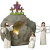 Generico Decorazioni pasquali religiose per la casa, Scena della resurrezione di Gesù in Resina con Tomba Vuota per Decorazioni pasquali cristiane, esposizioni religiose e decorazion cristiane