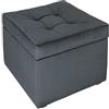 MG Design Pouf contenitore imbottito 45 x 45 cm Grigio - capacità ca. 50L, fino a 300 kg, superficie resistente e morbida, struttura solida, già montato e facile da pulire