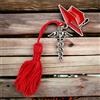 Doni Bomboniere Laurea 12PZ Ciondolo Caduceo con Nappina E Confettata Pensierini Aprifesta Gadget Farmacia Tocco Rosso Triennale Magistrale Idee Regalo Complete Originali Economiche