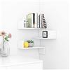 Homgoday Mensola angolare da parete per libreria, mensola sospesa, mensola angolare per montaggio a parete, per camera da letto, soggiorno, bagno, ufficio, bianco, 40 x 40 x 50 cm, in legno