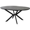 milani home - tavolo da pranzo rotondo allungabile 120 cm, grigio scuro, melaminico, 120 x 120 x 76 cm