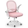 naspaluro Sedia Ufficio, Sedia Scrivania con Supporto Lombare, Poltrona Ufficio in Rete Traspirante, Sedia da Ufficio Ergonomica Braccioli e Altezza Regolabili, Rosa