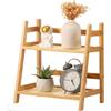 Guniata Scaffale da cucina a 2 ripiani in bambù, per cucina, ufficio e soggiorno (27 cm)