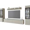 PIASKI Set di mobili da salotto Vera II, illuminazione LED opzionale, set di mobili da salotto, diversi colori (Beige cashmir, con illuminazione)