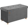 Casaria® Panca Contenitore in Velluto con Piedini Cassapanca 76 cm Carico Max 300kg Pouf Baule Portaoggetti Soggiorno Camera da Letto Corridoio