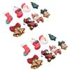 Heallily - Calamite natalizie in vetro per frigorifero con Babbo Natale e campanelle, 16 pz
