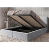 Interbeds Letto Contenitore Imbottito 120x200 cm con Rete a Doghe - Letto Matrimoniale Grigio in Velluto, Vano Contenitore, Struttura Imbottita, Portata fino a 300 kg, Senza Materasso (grigio cenere, 120x200)