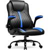 GTPLAYER Sedia da gioco con braccioli sollevabili - Sedia da gioco ergonomica a funzione ribaltabile - Seduta PC Gaming in schiuma ad alta densità supporta 150 kg, blu