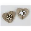 DLM Bomboniere DLM-29174-legnonaturale (Kit 12 Pezzi) Magnete Calamita Cuore 40 Quarantesimo Compleanno Anniversario di Nozze in Legno Segnaposto Confettata_LegnoNaturale bomboniera