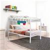 DOLCI SOGNI Letto a Castello per Adulti e Bambini Scomponibile in 2 Letti Singoli (Struttura + Materasso E Cuscino Bianco)